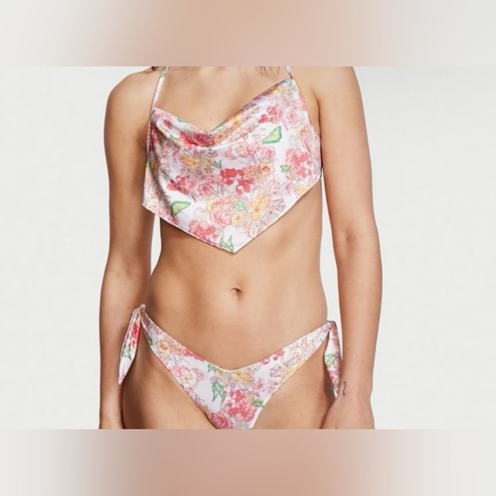 Butterfly Floral Halter Bikini Set